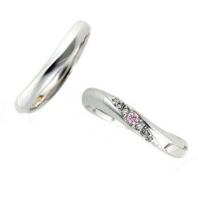 結婚指輪　プラチナ　8～9万円台　幸せが訪れる結婚指輪ピンクドルフィンダイアモンド